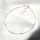 Daek - Collier Or, Citrine et Cristal