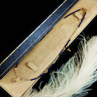 Aoizora - Collier Or, Aigue-Marine, Lapis Lazuli et Cristal