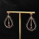 Kalih - Boucles d'Oreilles Or, Spinelle et Grenat