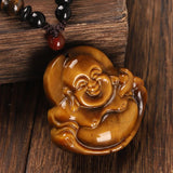 Baofu - Collier Bouddha Rieur Oeil de Tigre