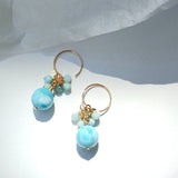 Nunmui - Boucles d'Oreilles Or et Larimar