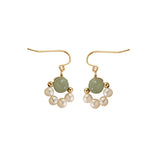 Candra - Boucles d'Oreilles Or, Perle d'Eau Douce et Jade