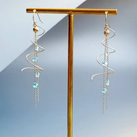 Langit - Boucles d'Oreilles Or et Apatite