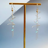 Langit - Boucles d'Oreilles Or et Apatite