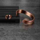 Shambhala - Bracelet Jonc et Bague Cuivre Magnétiques