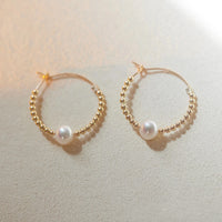 Pani - Boucles d'Oreilles Or et Perles d'Eau Douce
