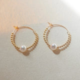 Pani - Boucles d'Oreilles Or et Perles d'Eau Douce