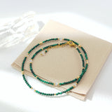 Kimati - Collier Or, Malachite et Cristal