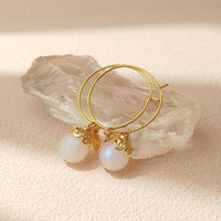 Bawi - Boucles d'Oreilles Or et Pierre de Lune