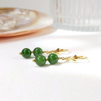 Tenang - Boucles d'Oreilles Or et Jade