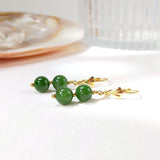 Tenang - Boucles d'Oreilles Or et Jade
