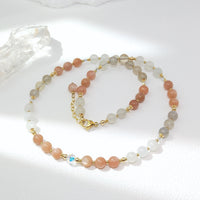 Santulan - Collier Or, Pierre de Lune et Pierre de Soleil