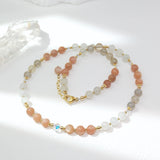 Santulan - Collier Or, Pierre de Lune et Pierre de Soleil