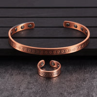 Syu - Bracelet Jonc et Bague Cuivre Magnétiques