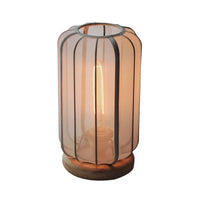 Lampada da Tavolo Imperiale in Legno e Seta