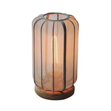 Lampada da Tavolo Imperiale in Legno e Seta