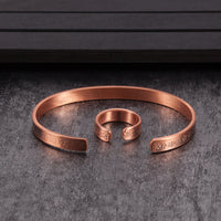 Syu - Bracelet Jonc et Bague Cuivre Magnétiques