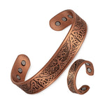Shambhala - Bracelet Jonc et Bague Cuivre Magnétiques