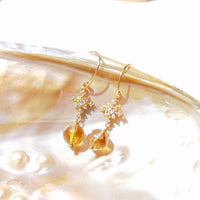 Gochi - Boucles d'Oreilles Or et Citrine