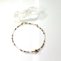 Kavacha - Chaîne de Cheville Œil de Tigre, Labradorite et Tourmaline