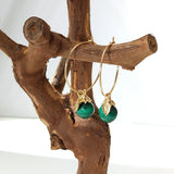 Luksik - Boucles d'Oreilles Or et Malachite