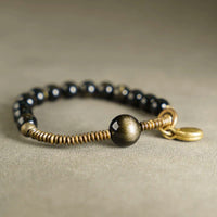 Duc - Bracelet Cuivre et Obsidienne
