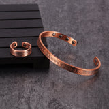 Syu - Bracelet Jonc et Bague Cuivre Magnétiques