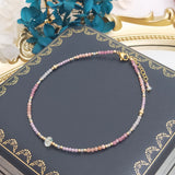 Lumi - Chaîne de Cheville Pierres Naturelles Roses