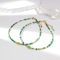 Morika - Chaîne de Cheville Jade d'Afrique et Perle d'Eau Douce
