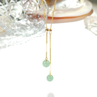 Aventurine Drop - Collier Or et Aventurine Verte