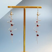 Anggur - Boucles d'Oreilles Or et Grenat