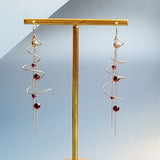 Anggur - Boucles d'Oreilles Or et Grenat