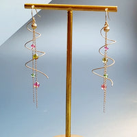 Pelangi - Boucles d'Oreilles Or et Tourmaline
