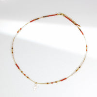 Zhu - Collier Or, Citrine et Pierre de Soleil et Cornaline