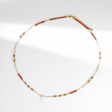 Zhu - Collier Or, Citrine et Pierre de Soleil et Cornaline