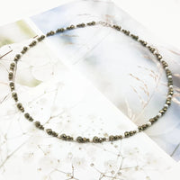 Komorebi - Collier Argent, Pyrite et Perle d'Eau Douce