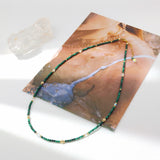 Kimati - Collier Or, Malachite et Cristal