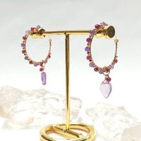 Shant - Boucles d'Oreilles Or, Rubis et Améthyste