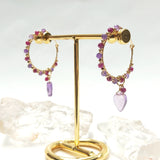 Shant - Boucles d'Oreilles Or, Rubis et Améthyste