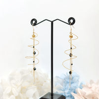 Selem - Boucles d'Oreilles Or et Tourmaline Noire