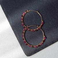 Gik - Boucles d'Oreilles Or et Grenat