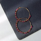 Gik - Boucles d'Oreilles Or et Grenat