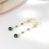 Berharga - Boucles d'Oreilles Or et Jade