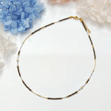 Jinfu - Collier Or, Pyrite et Cristal