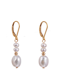 Luna - Boucles d'Oreilles Or et Perles d'Eau Douce