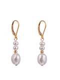 Luna - Boucles d'Oreilles Or et Perles d'Eau Douce
