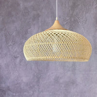 Suspension Moderne Cloche en Rotin