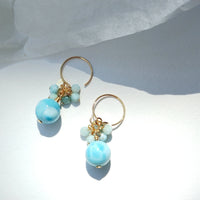 Bansa - Boucles d'Oreilles Or et Amazonite