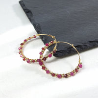 Gik - Boucles d'Oreilles Or et Grenat