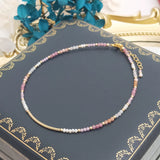 Lumi - Chaîne de Cheville Pierres Naturelles Roses